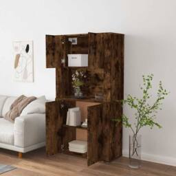 Berkfield Home Highboard Smoked Oak Engineered Wood in Brown