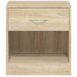 Berkfield Home Nightstand 2 pcs with Drawer Oak Colour in Light Tan - thumbnail 8