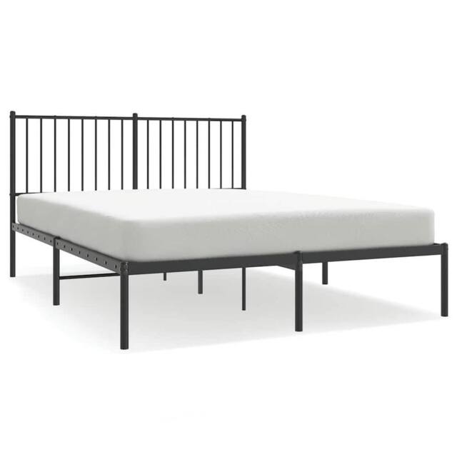 Berkfield Home Metal Bed Frame with Headboard Black 140x200 cm - image 1