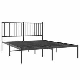 Berkfield Home Metal Bed Frame with Headboard Black 140x200 cm - thumbnail 3