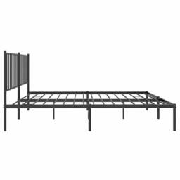 Berkfield Home Metal Bed Frame with Headboard Black 140x200 cm - thumbnail 6