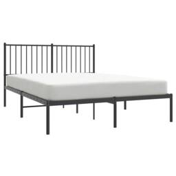 Berkfield Home Metal Bed Frame with Headboard Black 140x200 cm - thumbnail 4
