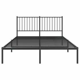 Berkfield Home Metal Bed Frame with Headboard Black 140x200 cm - thumbnail 5