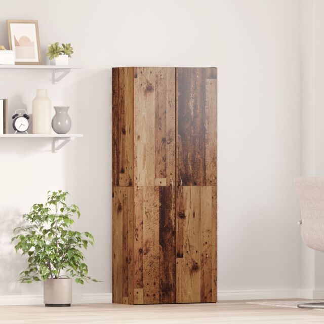 Berkfield Home Highboard Old Wood 60 x 32 x 153 cm - made from engineered wood in Brown - image 1