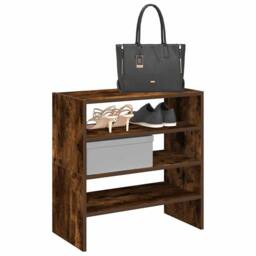 Berkfield Home Shoe Racks 2 pcs Stackable Smoked Oak 60x30x30.5 cm in Brown - thumbnail 2