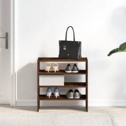 Berkfield Home Shoe Racks 2 pcs Stackable Smoked Oak 60x30x30.5 cm in Brown - thumbnail 3