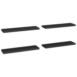 Berkfield Home Floating Wall Shelves 4 pcs Black 90x23.5x3.8 cm MDF - thumbnail 1