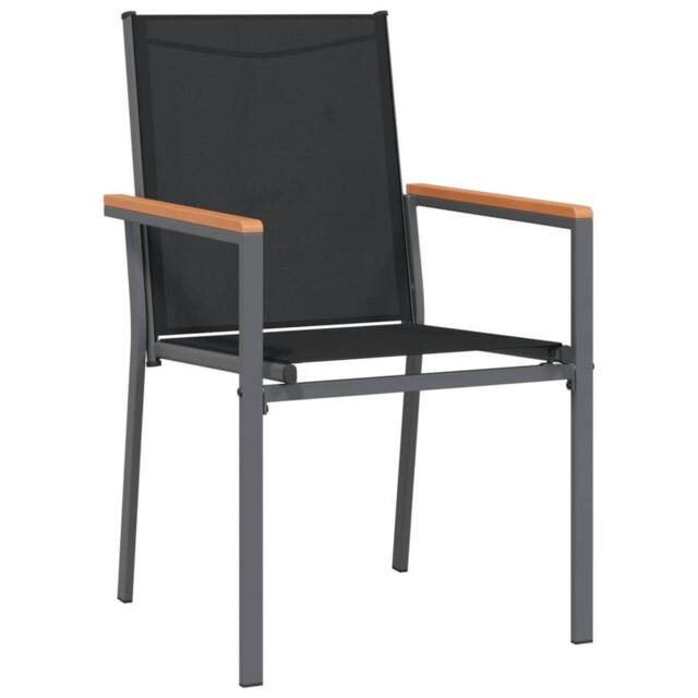 Berkfield Home Beautiful Garden Chairs 4 pcs Black 55x61.5x90 cm Textilene & Steel - image 1