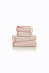 The Lyndon Company Willow Weave Stripe Towel In Luxurious 550gsm Pure Cotton in Pink - thumbnail 2