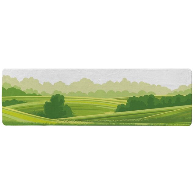 Benjamin Tate Design Countryside landscape illustration Designer Runner Rug in Natural - Size: 67 cm x 230 cm - image 1