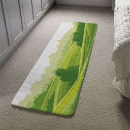 Benjamin Tate Design Countryside landscape illustration Designer Runner Rug in Natural - Size: 67 cm x 230 cm - thumbnail 4