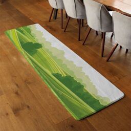Benjamin Tate Design Countryside landscape illustration Designer Runner Rug in Natural - Size: 67 cm x 230 cm - thumbnail 3