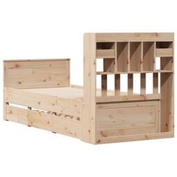 Berkfield Home Bookcase Bed without Mattress 90x200 cm Solid Wood Pine in Brown - thumbnail 6