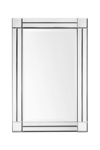Orsina Luxe Bevelled Edge Wall Mirror, Full Size Rectangular Mirror with MDF Back, Large Mirror For Wall Mounting in Silver - image 1