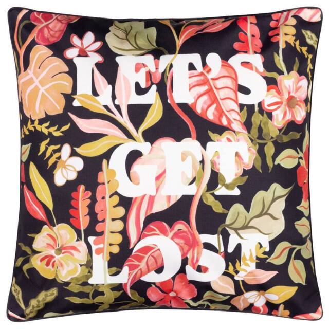 Furn Tropical Bloom 'Let's Get Lost' Outdoor Cushion in Black - Size: 45 cm x 45 cm - image 1
