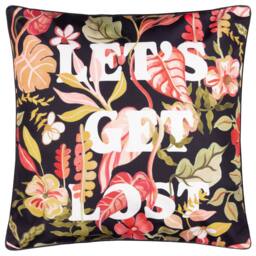 Furn Tropical Bloom 'Let's Get Lost' Outdoor Cushion in Black - Size: 45 cm x 45 cm - thumbnail 1