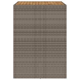 Berkfield Home Garden Bar Table with Acacia Wood Top Grey 105x80x110 cm Poly Rattan - Size: 105 x 80 x 110 cm - thumbnail 6
