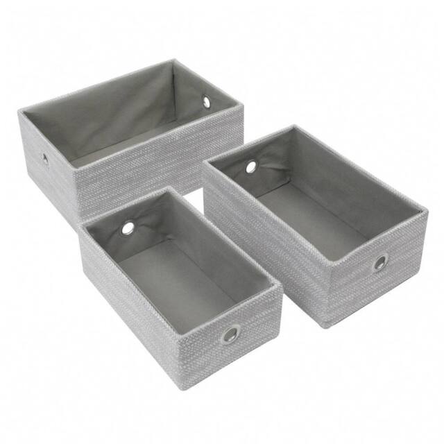 JVL Serena Rectangular Storage Baskets - Set of 3 in Light Grey - image 1