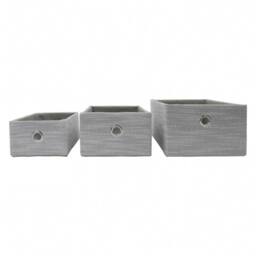 JVL Serena Rectangular Storage Baskets - Set of 3 in Light Grey - thumbnail 3