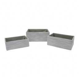 JVL Serena Rectangular Storage Baskets - Set of 3 in Light Grey - thumbnail 4