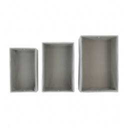 JVL Serena Rectangular Storage Baskets - Set of 3 in Light Grey - thumbnail 6