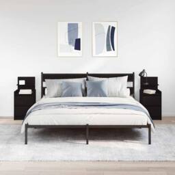 Berkfield Home Bedside Cabinets with 2 Drawers 2 pcs Black 38x34x80 cm - Size: 38 x 34 x 80 cm - thumbnail 3