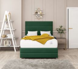 "Bed Choices Valencia Divan Bed With 2 drawers, Mattress & 26"" Headboard in Emerald - Size: Single" - thumbnail 2