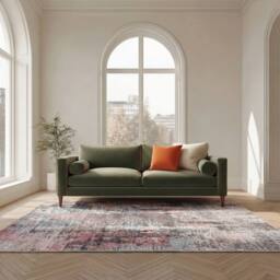 Kukoon Blue Pink Multi Colour Abstract Machine Washable Soft Area Rug - Size: 120 cm x 170 cm - thumbnail 2