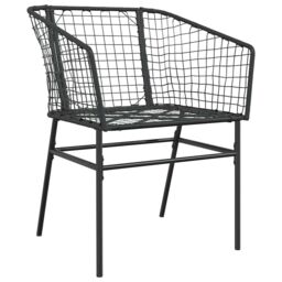 Berkfield Home 5 Piece Garden Dining Set Black Poly Rattan Glass - thumbnail 4