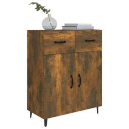 Berkfield Home Sideboard Smoked Oak 69.5x34x90 cm Engineered Wood in Brown - thumbnail 4