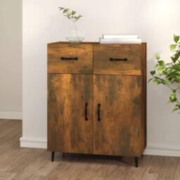 Berkfield Home Sideboard Smoked Oak 69.5x34x90 cm Engineered Wood in Brown - thumbnail 2