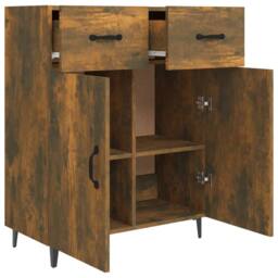 Berkfield Home Sideboard Smoked Oak 69.5x34x90 cm Engineered Wood in Brown - thumbnail 7