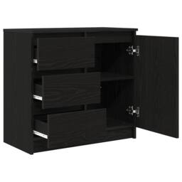 Berkfield Home Sideboard with Drawer Black Oak 71x35x65 cm Engineered Wood - Size: 71 x 35 x 65 cm - thumbnail 5