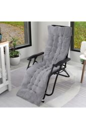 Living and Home 170x48cm Sherpa Fleece Lounge Cushion Warm Seat Pad Cosy Home Decor in Grey - Size: 170x48 cm - thumbnail 1