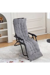 Living and Home 170x48cm Sherpa Fleece Lounge Cushion Warm Seat Pad Cosy Home Decor in Grey - Size: 170x48 cm - thumbnail 2