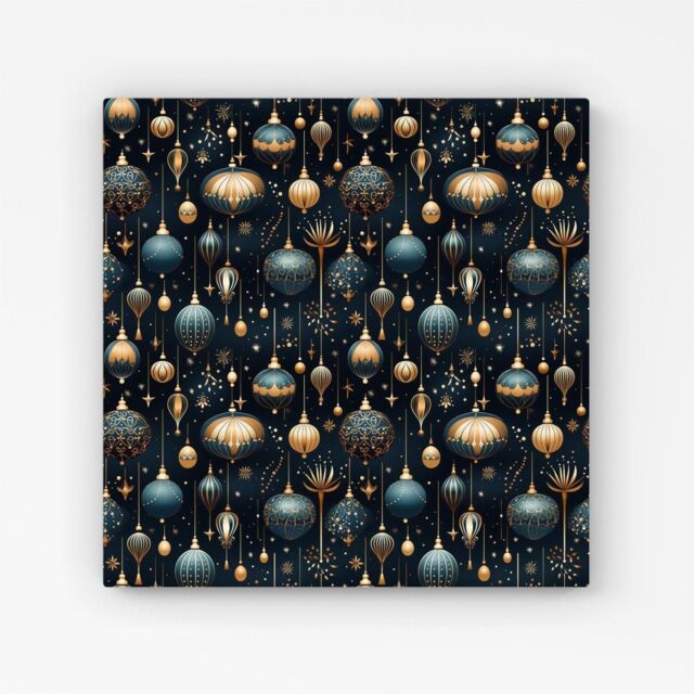 Warren Reed - Designer Christmas Decorations Canvas in Blue - Size: w10 inch x h10 inch - image 1