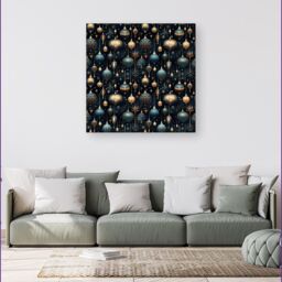 Warren Reed - Designer Christmas Decorations Canvas in Blue - Size: w10 inch x h10 inch - thumbnail 4