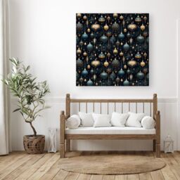 Warren Reed - Designer Christmas Decorations Canvas in Blue - Size: w10 inch x h10 inch - thumbnail 3