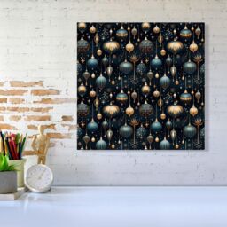 Warren Reed - Designer Christmas Decorations Canvas in Blue - Size: w10 inch x h10 inch - thumbnail 2