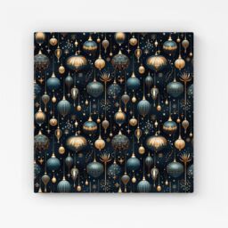 Warren Reed - Designer Christmas Decorations Canvas in Blue - Size: w10 inch x h10 inch - thumbnail 1
