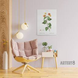 "Artery8 Lantana Plant Botanical Redoute Vintage Canvas Wall Art in White - Size: W18"" x H24""" - thumbnail 3