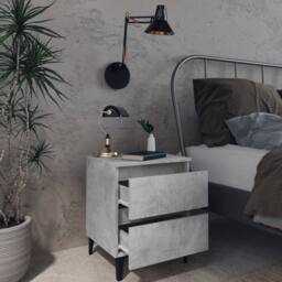 Berkfield Home Sturdy Bed Cabinet Concrete Grey 40x35x50 cm Engineered Wood - Size: 40 x 35 x 50 cm - thumbnail 6