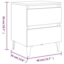 Berkfield Home Sturdy Bed Cabinet Concrete Grey 40x35x50 cm Engineered Wood - Size: 40 x 35 x 50 cm - thumbnail 9
