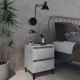 Berkfield Home Sturdy Bed Cabinet Concrete Grey 40x35x50 cm Engineered Wood - Size: 40 x 35 x 50 cm - thumbnail 2