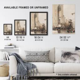 Artery8 Mosque of Sultan Hassan Grand entrance Roberts Framed Wall Art Print in Beige - Size: A4 - thumbnail 3