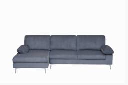 LUXURY LIFE Napoli Jumbo Cord Fabric Left Hand Facing Chaise Sofa in Grey - thumbnail 3