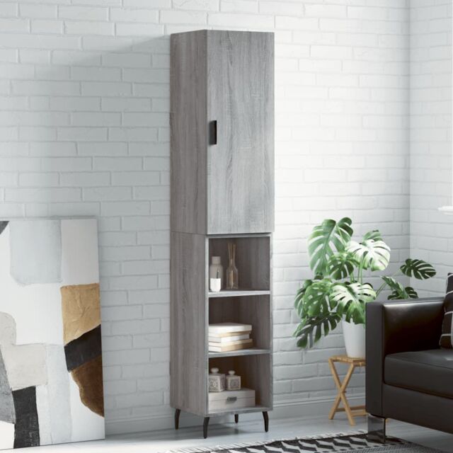 Berkfield Home Highboard Grey Sonoma 34.5x34x180 cm Engineered Wood - image 1