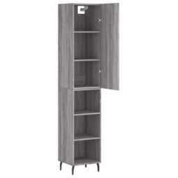 Berkfield Home Highboard Grey Sonoma 34.5x34x180 cm Engineered Wood - thumbnail 4