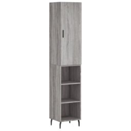 Berkfield Home Highboard Grey Sonoma 34.5x34x180 cm Engineered Wood - thumbnail 2