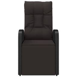 Berkfield Home Reclining Garden Chairs with Cushions 2 pcs Black Poly Rattan - thumbnail 4